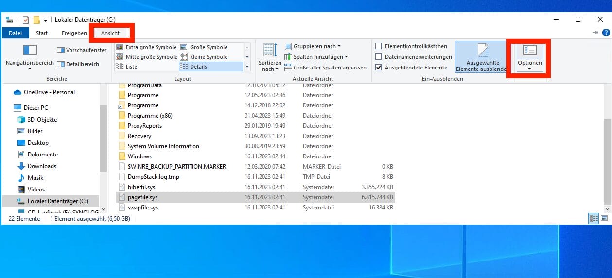 Pagefile Sys in WIndows Explorer anzeigen 02 Sandro Villinger Windows Tweaks png png